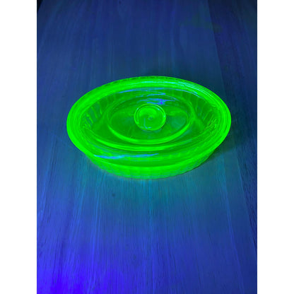 Uranium Glass Lidded Container by Anchor Hocking