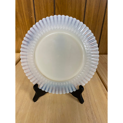 Glowing Bread Plate MacBeth - Evan’s White Opalescent Regency Petal Ware Cremax