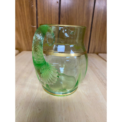 Uranium Glass Pitcher and Cup Set