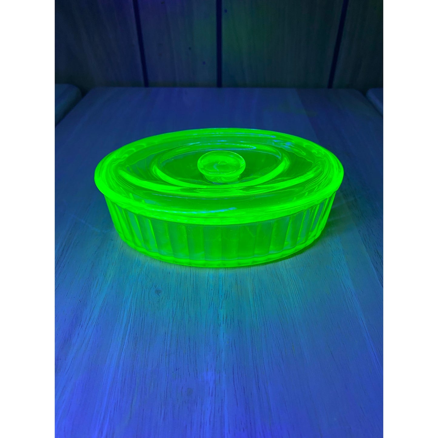 Uranium Glass Lidded Container by Anchor Hocking