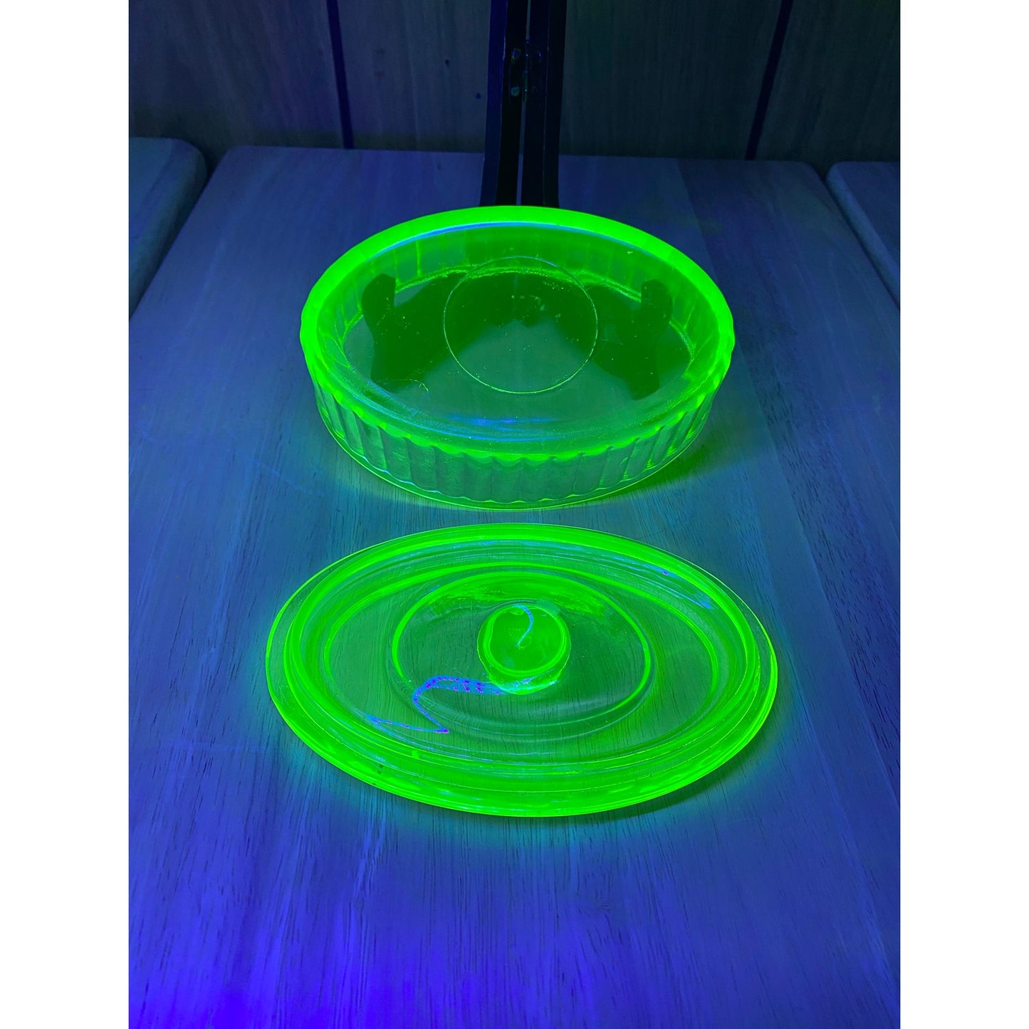 Uranium Glass Lidded Container by Anchor Hocking