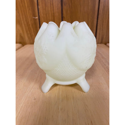 Vintage Fenton Custard Satin Vase