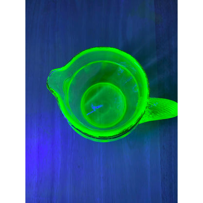 Uranium Glass Pitcher and Cup Set