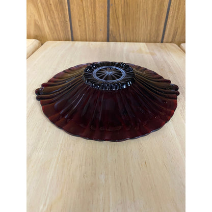 Old Cafe Royal Ruby Round Tray by Anchor Hocking