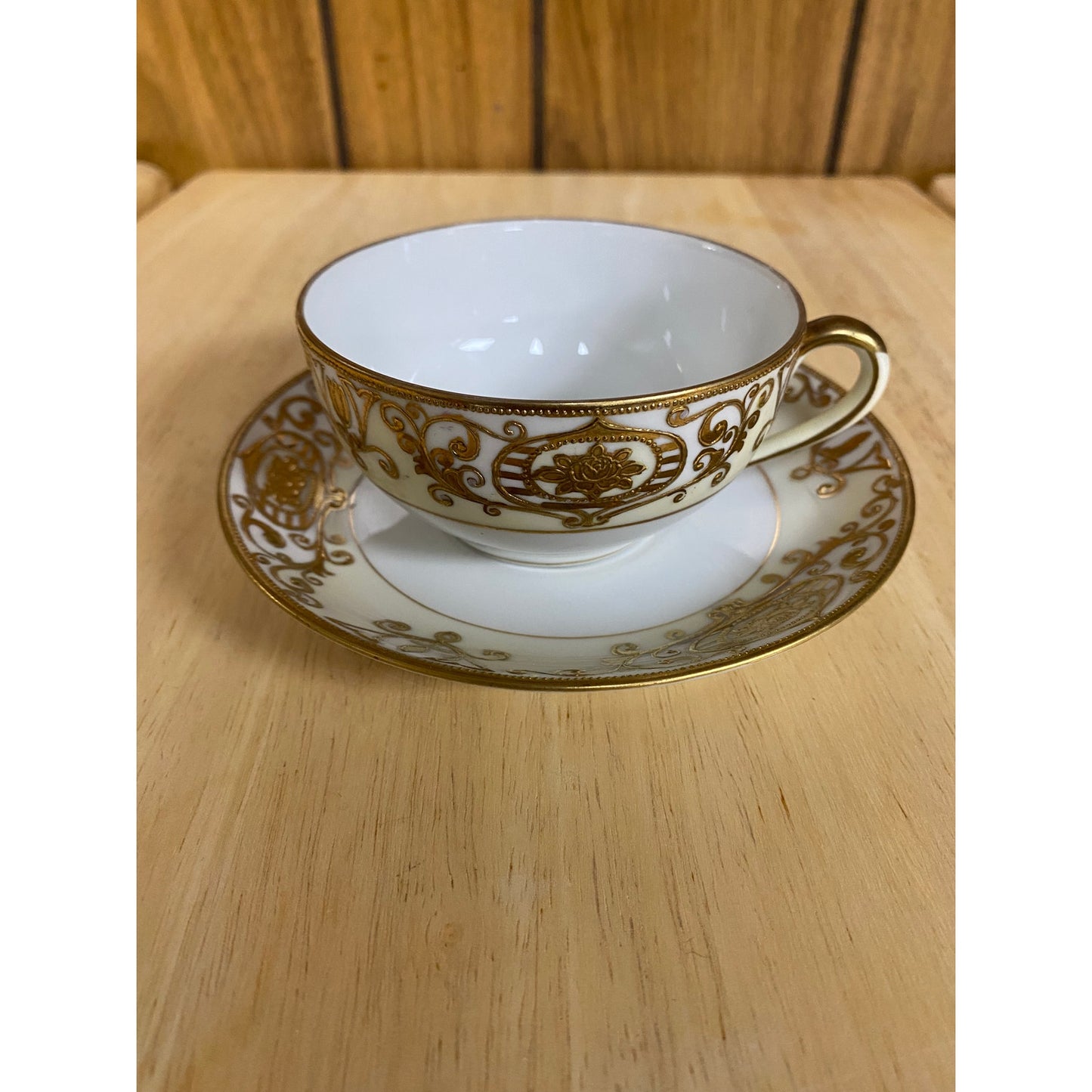 Noritake Gold Christmas Ball Tea Cup & Saucer Set