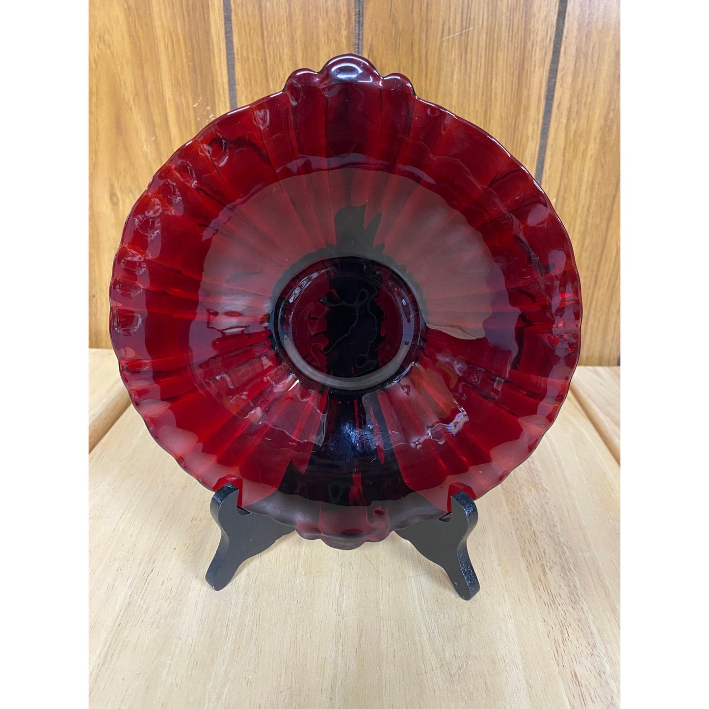 Old Cafe Royal Ruby Round Tray by Anchor Hocking