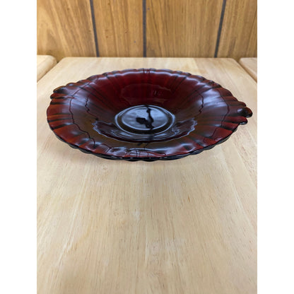 Old Cafe Royal Ruby Round Tray by Anchor Hocking