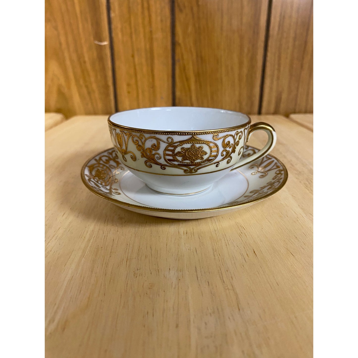 Noritake Gold Christmas Ball Tea Cup & Saucer Set