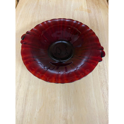 Old Cafe Royal Ruby Round Tray by Anchor Hocking