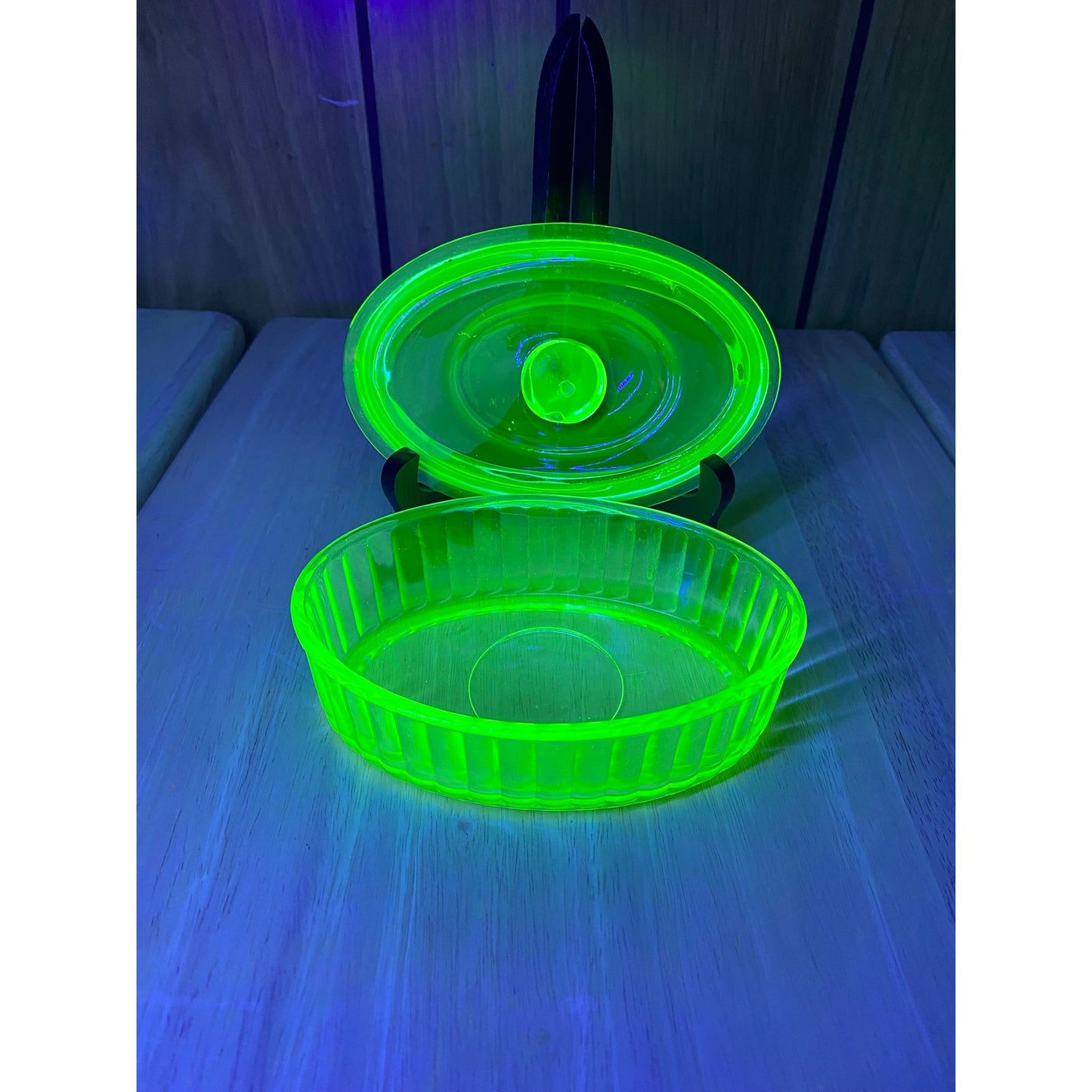 Uranium Glass Lidded Container by Anchor Hocking