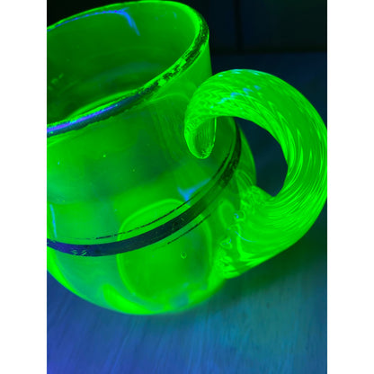 Uranium Glass Pitcher and Cup Set