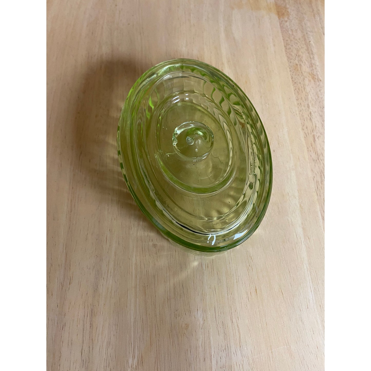 Uranium Glass Lidded Container by Anchor Hocking