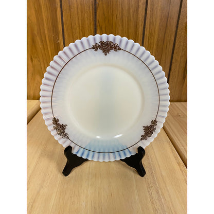 Glowing Bread Plate MacBeth - Evan’s White Opalescent Regency Petal Ware Cremax