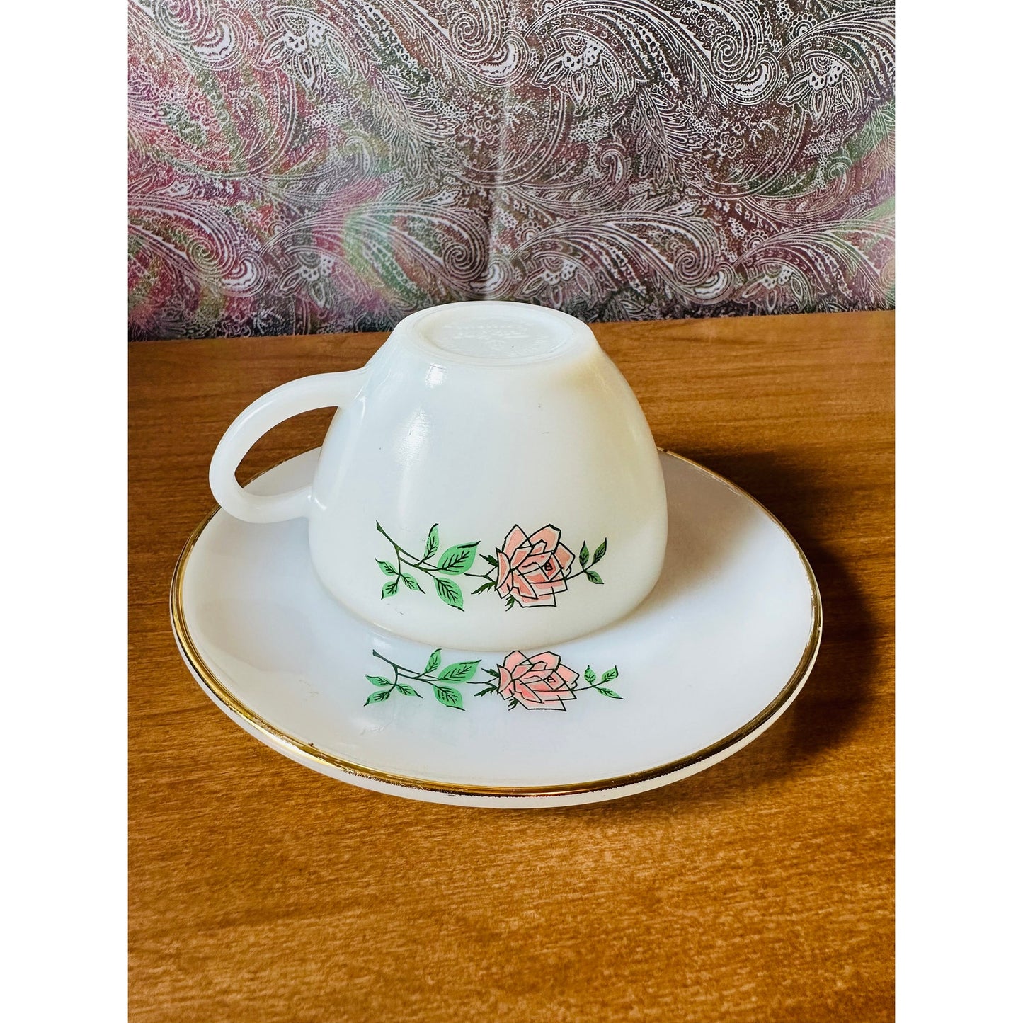 Vintage Anchor Hocking Fire king oven ware tea, cup and saucer