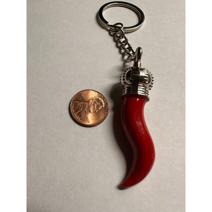 Large Italian horn key chain