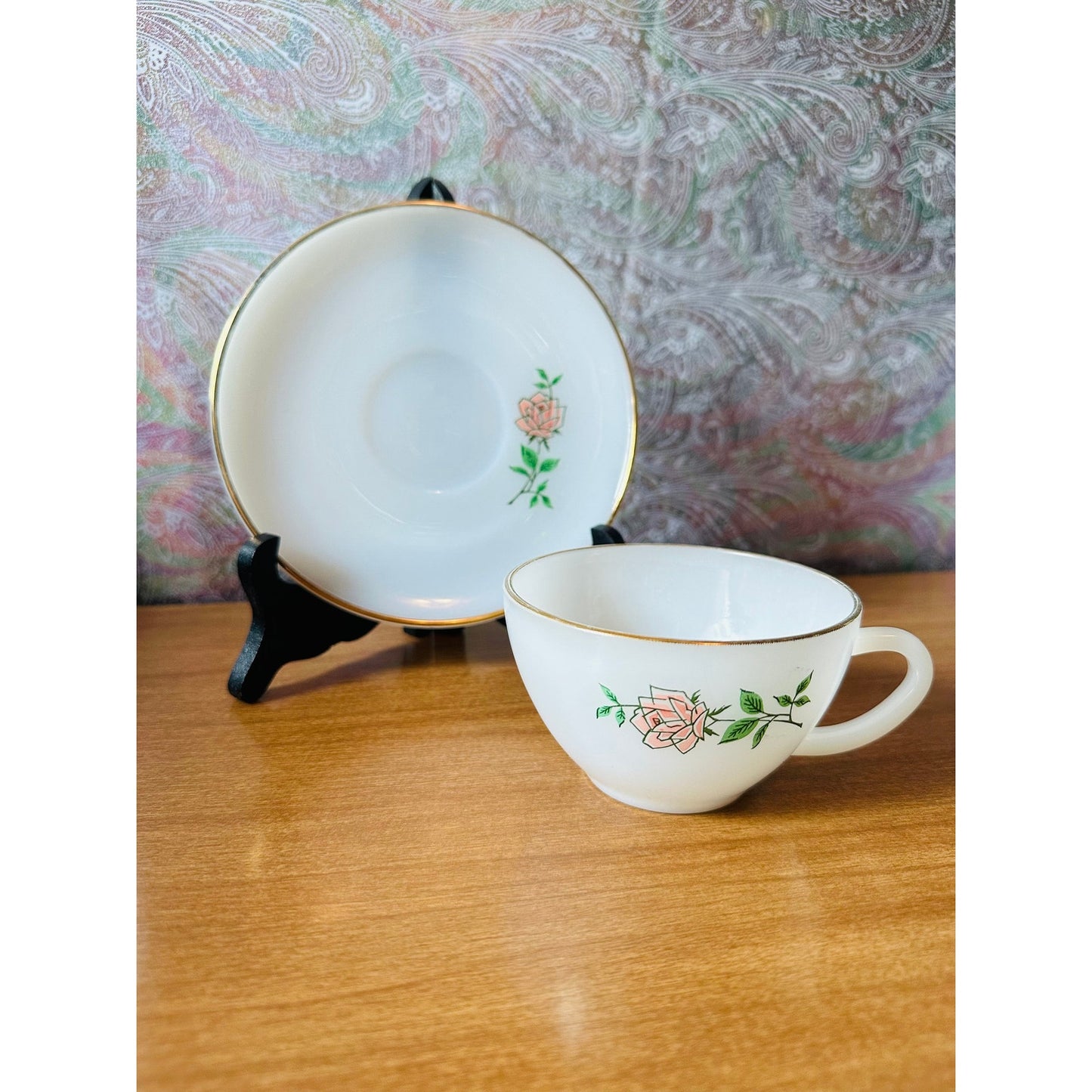 Vintage Anchor Hocking Fire king oven ware tea, cup and saucer