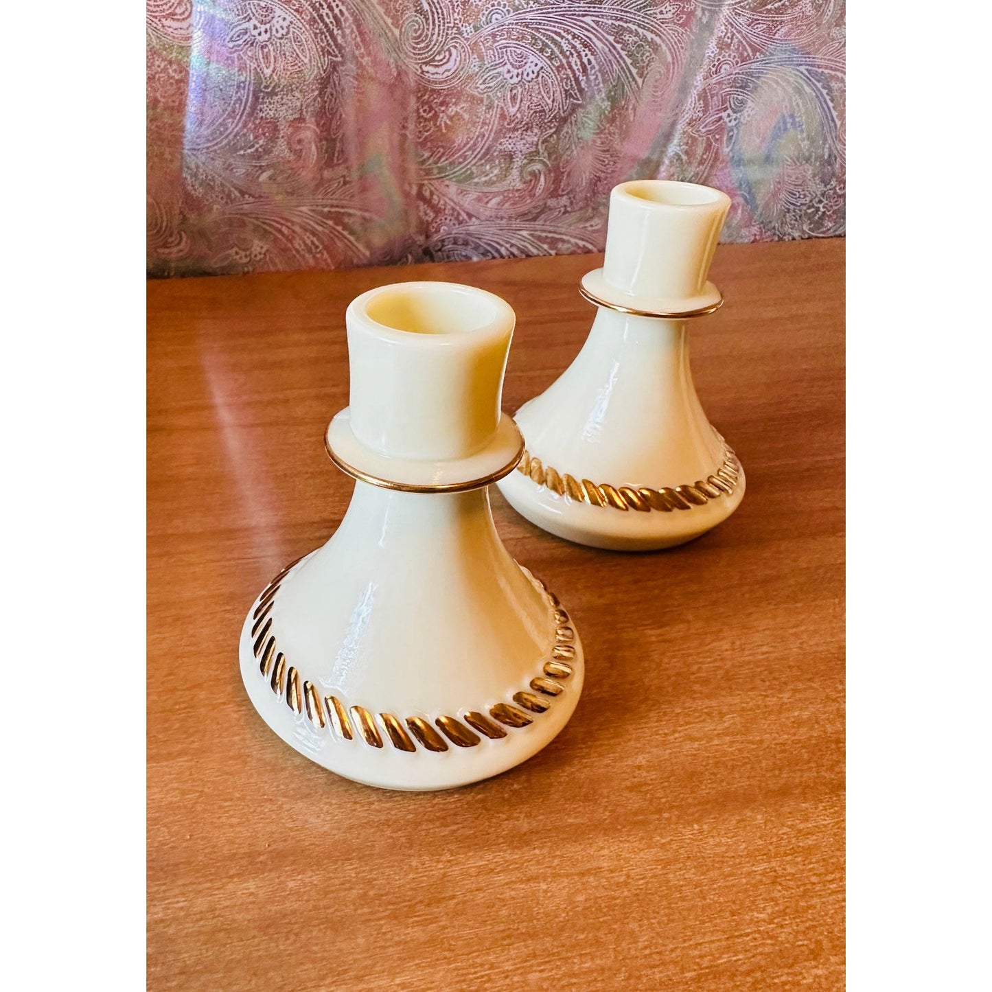 Set of vintage Wheaton ware candle stick holders