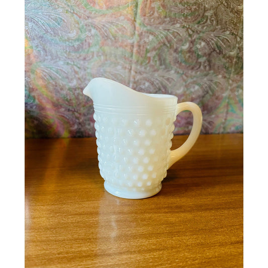 Vintage Hobnail milkglass pint pitcher by Anchor Hocking