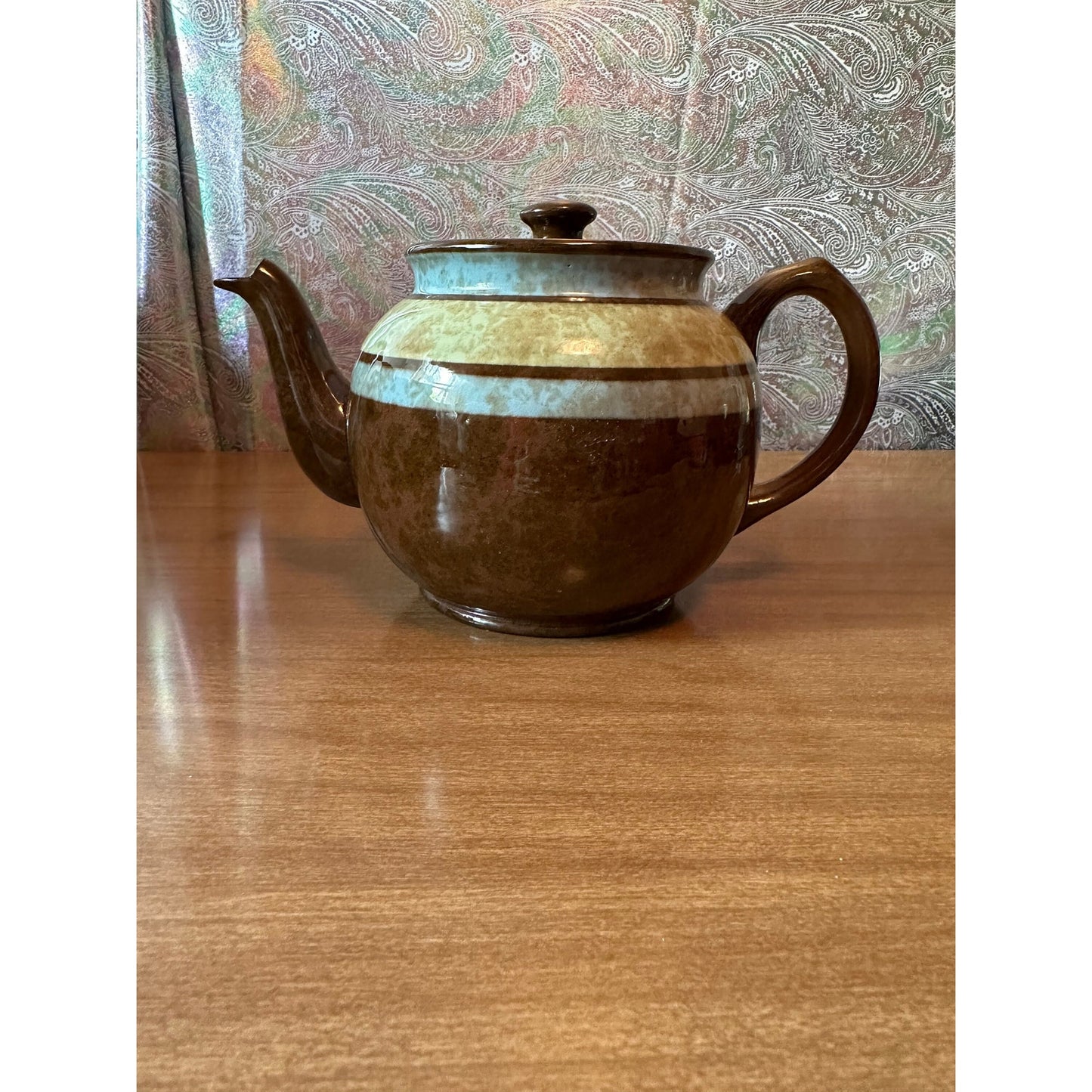 Vintage Brown green/blue Sadler teapot