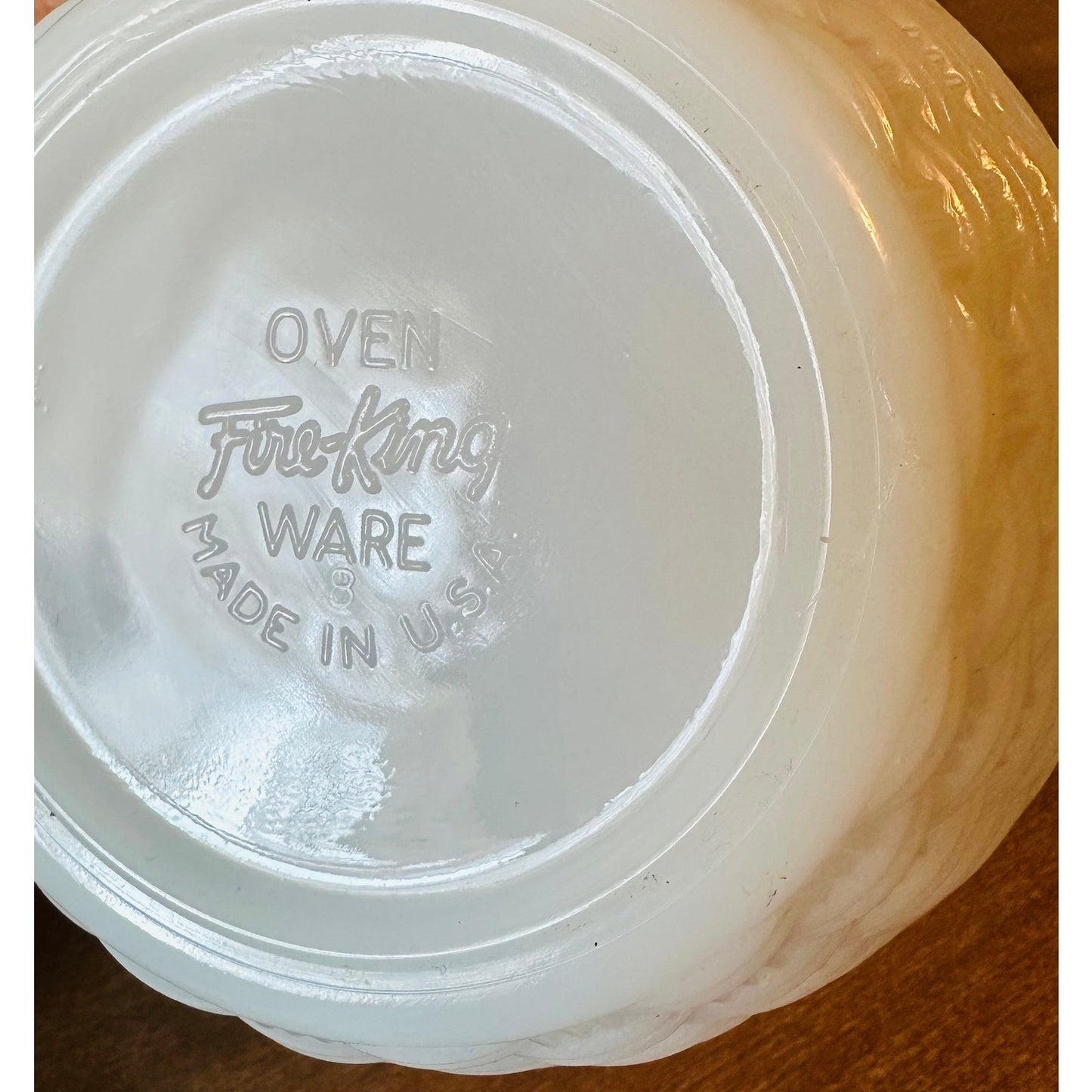 Vintage Fire-king white basket weave cereal/Dessert bowl