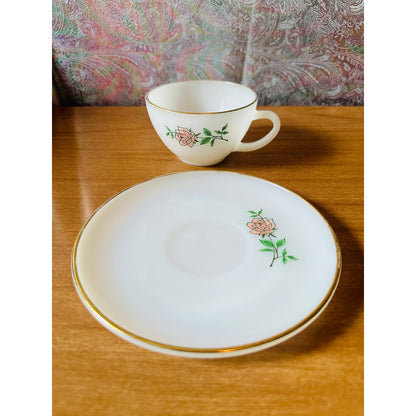 Vintage Anchor Hocking Fire king oven ware tea, cup and saucer