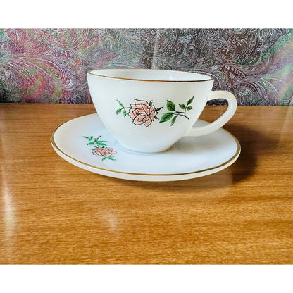 Vintage Anchor Hocking Fire king oven ware tea, cup and saucer