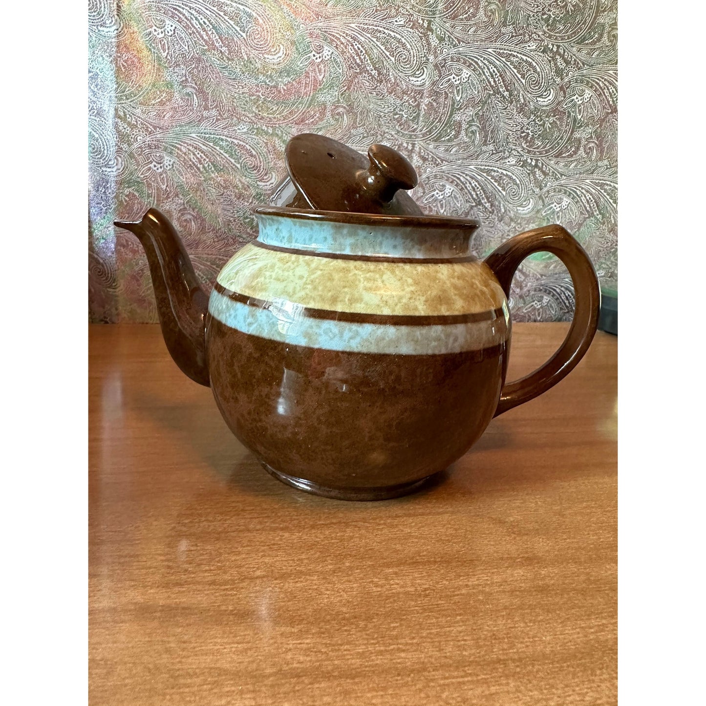 Vintage Brown green/blue Sadler teapot