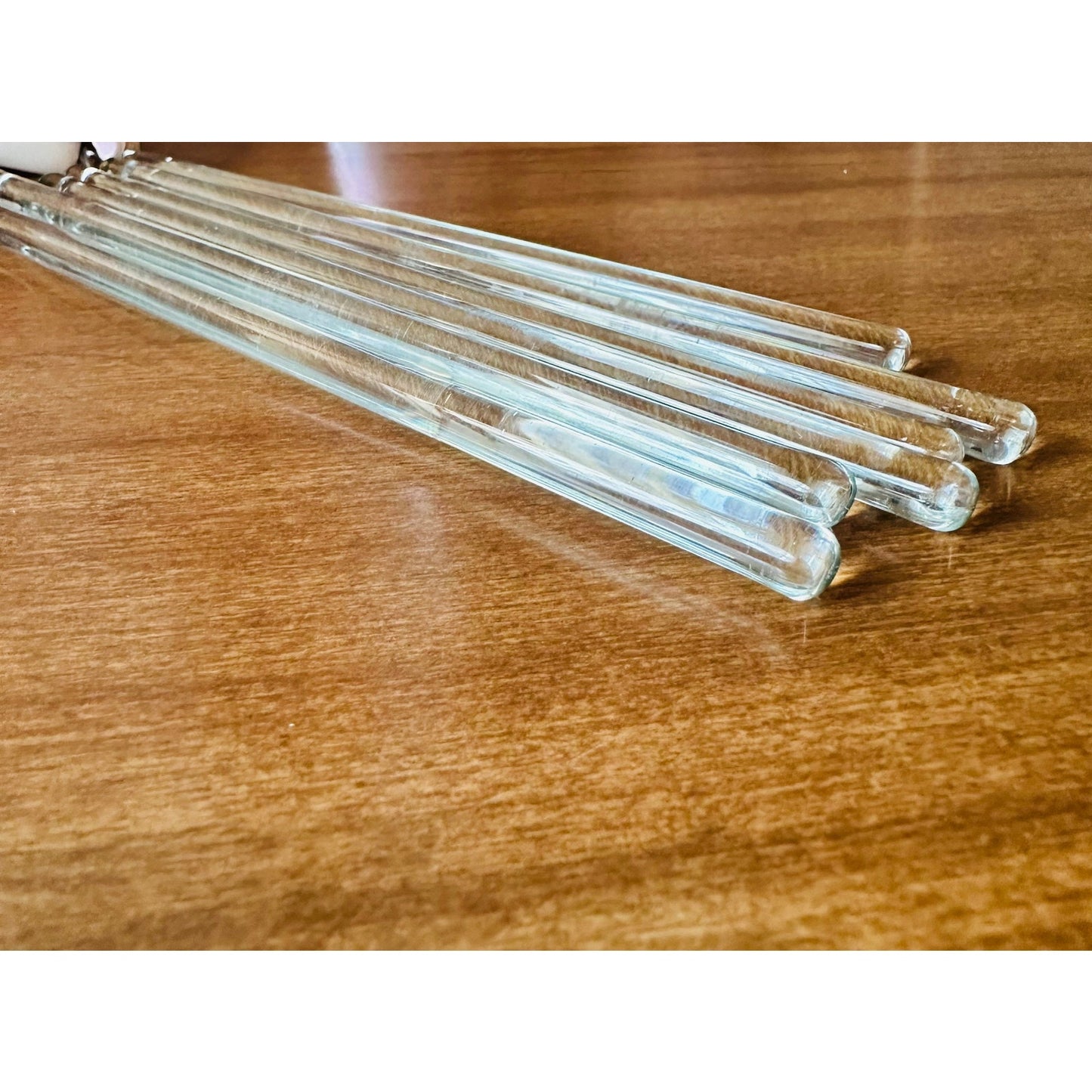 6 Vintage Anchor Hocking glass stirrers