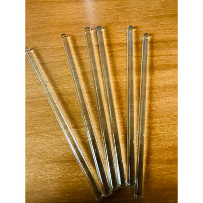 6 Vintage Anchor Hocking glass stirrers