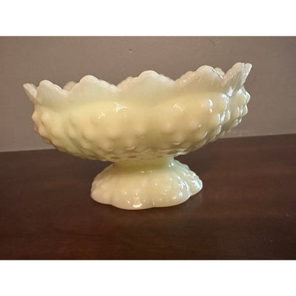 Vintage Fenton custard uranium glass candle stick holder