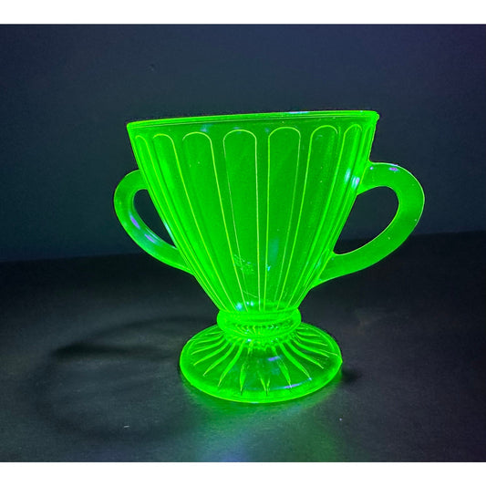 Vintage Hazel Atlas uranium glass sugar dish