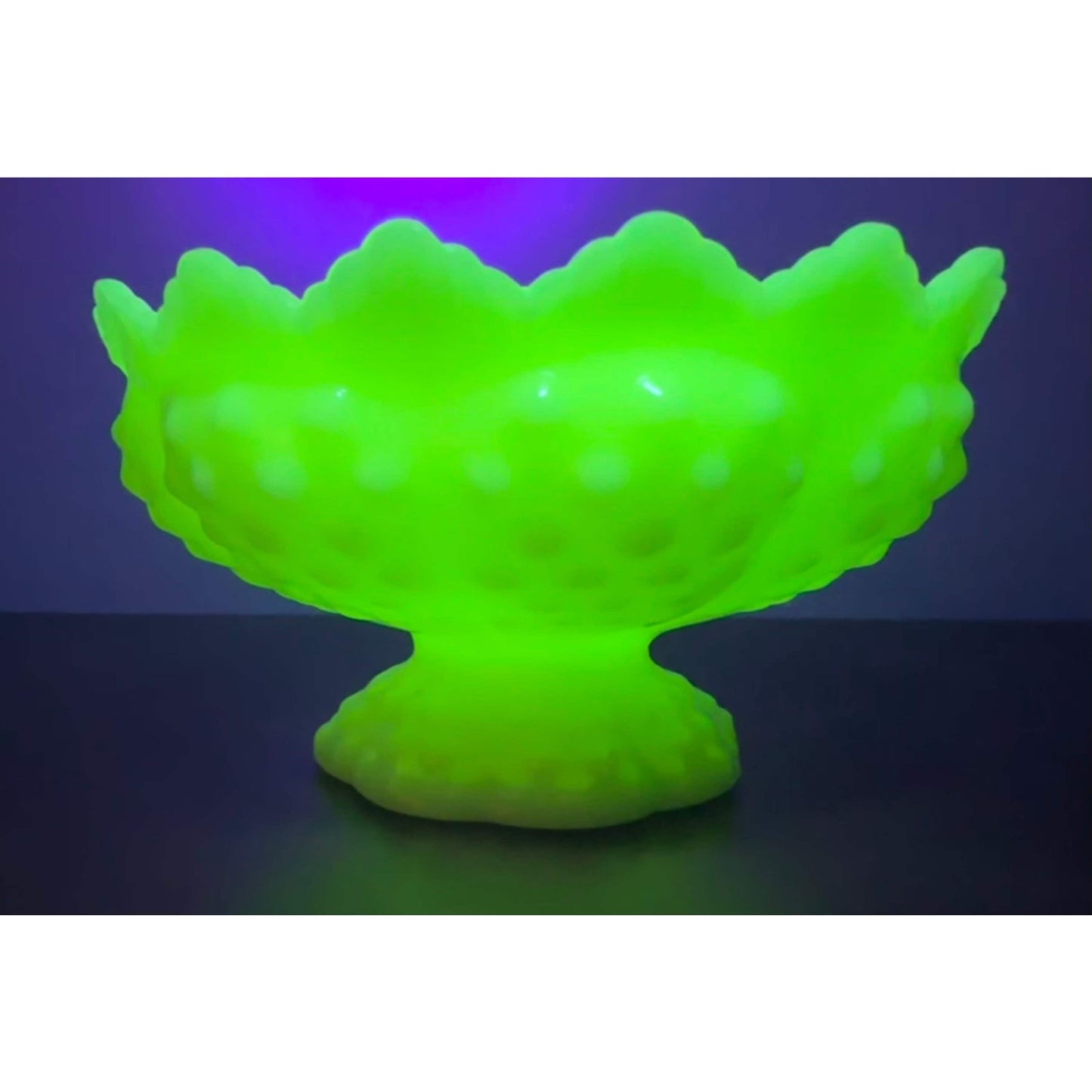 Vintage Fenton custard uranium glass candle stick holder