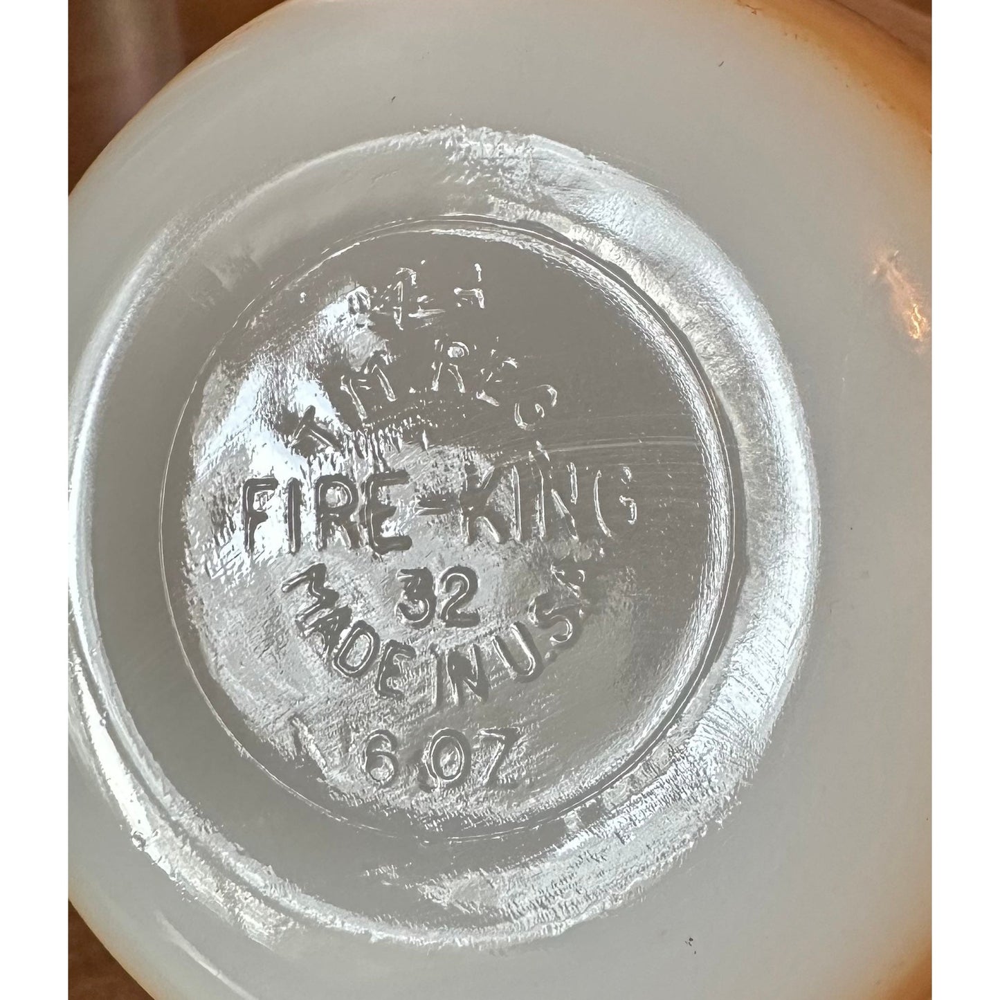 Vintage fire king peach luster dessert cup