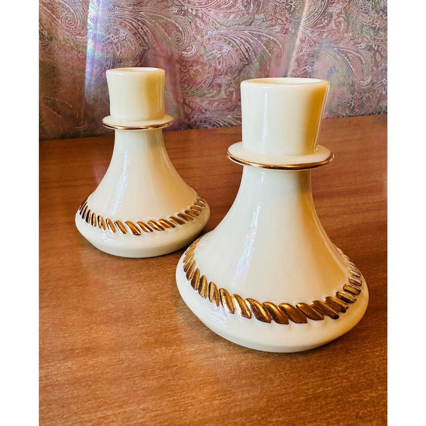 Set of vintage Wheaton ware candle stick holders