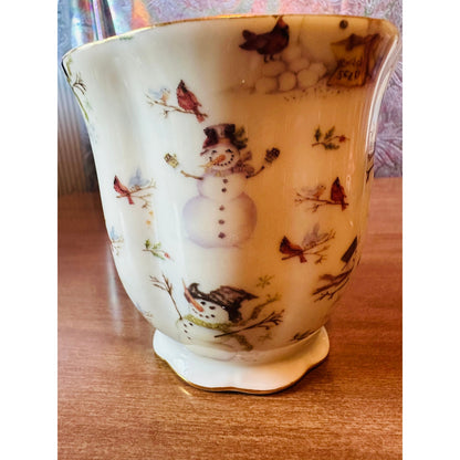 Snowman cream by coastline imports Christmas mug